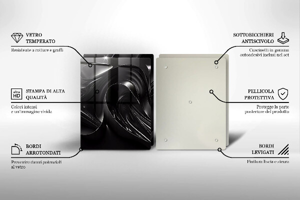 Placă sticla protectie aragaz Masă neagră abstractă