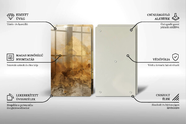 Placă sticla protectie aragaz Textura bogata