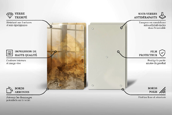 Placă sticla protectie aragaz Textura bogata