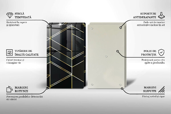 Placă sticla protectie aragaz Triunghiuri abstracte