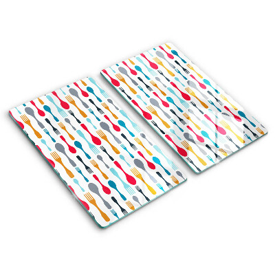 Placă sticla protectie aragaz Ilustrație cu lingură