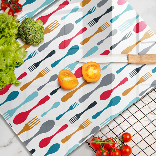 Placă sticla protectie aragaz Ilustrație cu lingură