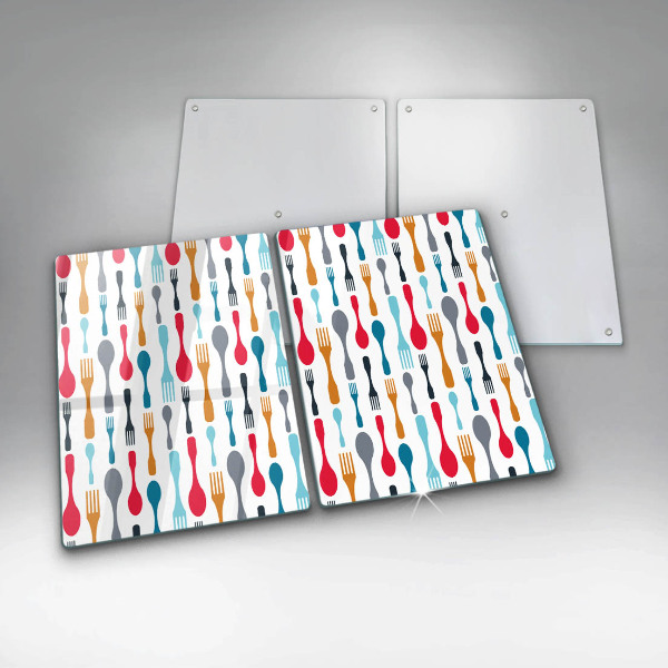 Placă sticla protectie aragaz Ilustrație cu lingură