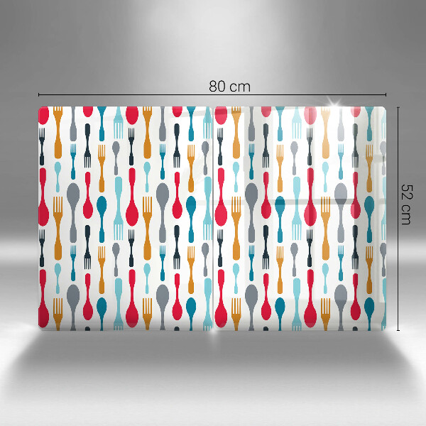 Placă sticla protectie aragaz Ilustrație cu lingură