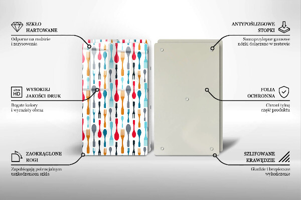 Placă sticla protectie aragaz Ilustrație cu lingură