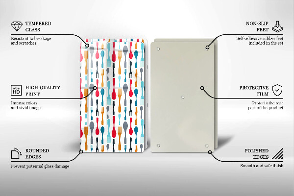 Placă sticla protectie aragaz Ilustrație cu lingură