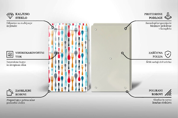 Placă sticla protectie aragaz Ilustrație cu lingură