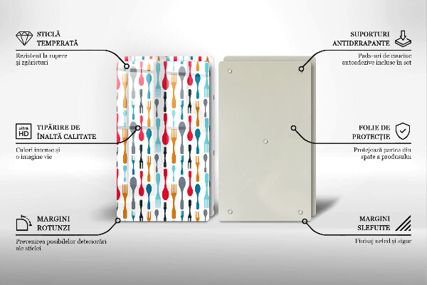 Placă sticla protectie aragaz Ilustrație cu lingură