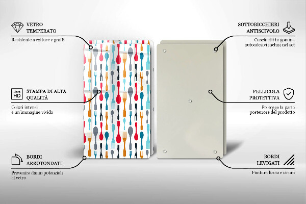 Placă sticla protectie aragaz Ilustrație cu lingură