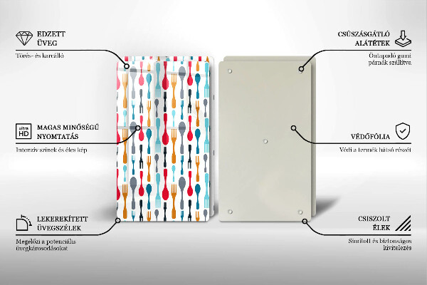Placă sticla protectie aragaz Ilustrație cu lingură
