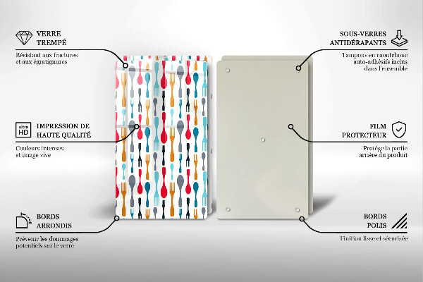 Placă sticla protectie aragaz Ilustrație cu lingură
