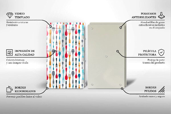 Placă sticla protectie aragaz Ilustrație cu lingură