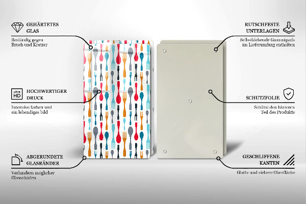 Placă sticla protectie aragaz Ilustrație cu lingură