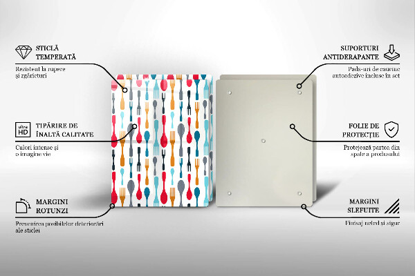 Placă sticla protectie aragaz Ilustrație cu lingură