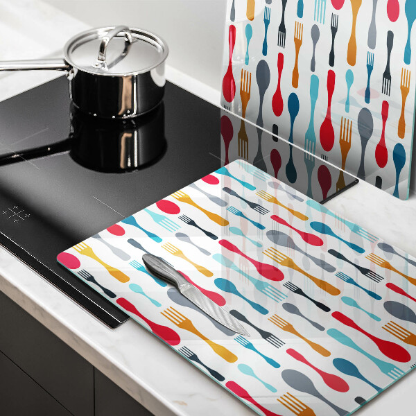 Placă sticla protectie aragaz Ilustrație cu lingură