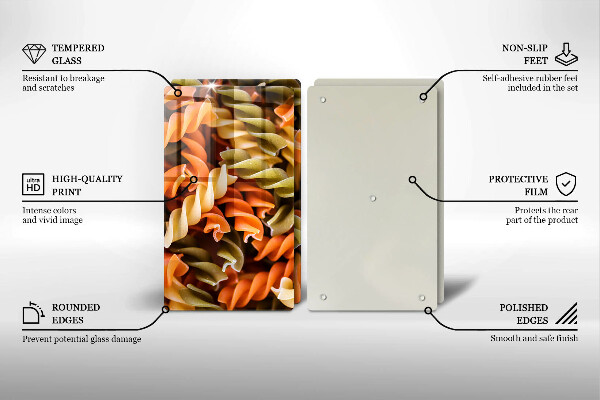 Placă sticla protectie aragaz Paste fusilli