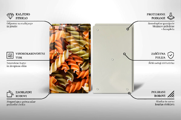 Placă sticla protectie aragaz Paste fusilli