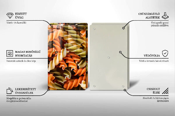 Placă sticla protectie aragaz Paste fusilli