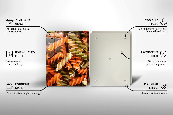 Placă sticla protectie aragaz Paste fusilli