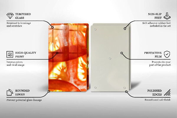 Placă sticla protectie aragaz O felie de roșie roșie