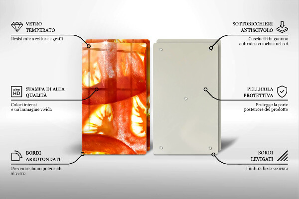 Placă sticla protectie aragaz O felie de roșie roșie