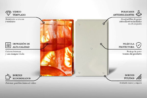 Placă sticla protectie aragaz O felie de roșie roșie