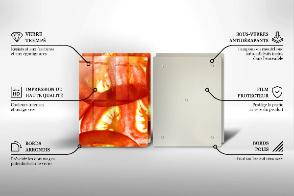 Placă sticla protectie aragaz O felie de roșie roșie