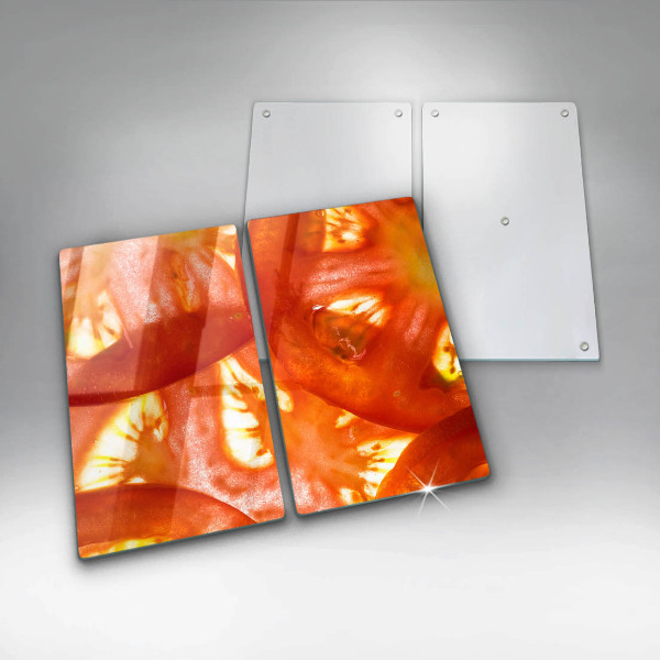 Placă sticla protectie aragaz O felie de roșie roșie