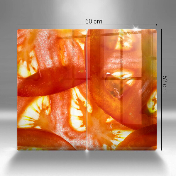 Placă sticla protectie aragaz O felie de roșie roșie