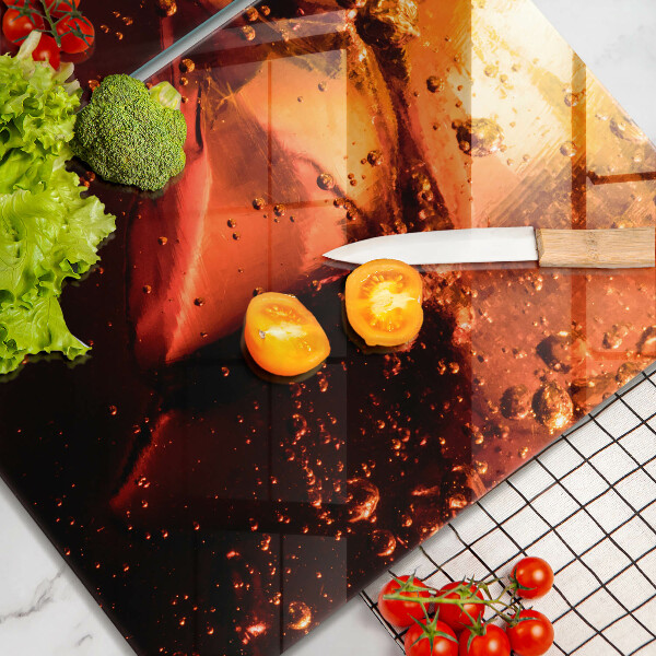 Placă sticla protectie aragaz Băutură de cola cu gheață