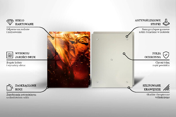 Placă sticla protectie aragaz Băutură de cola cu gheață