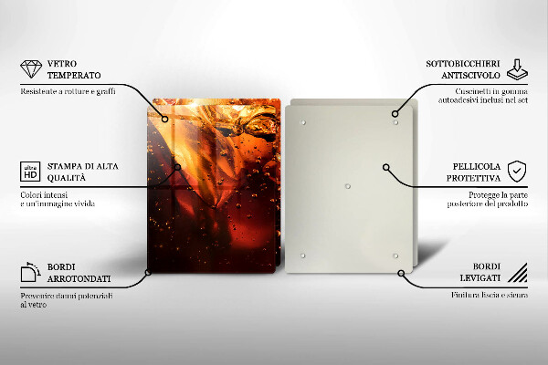 Placă sticla protectie aragaz Băutură de cola cu gheață