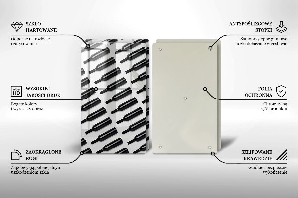 Placă sticla protectie aragaz Sticle de vin negru