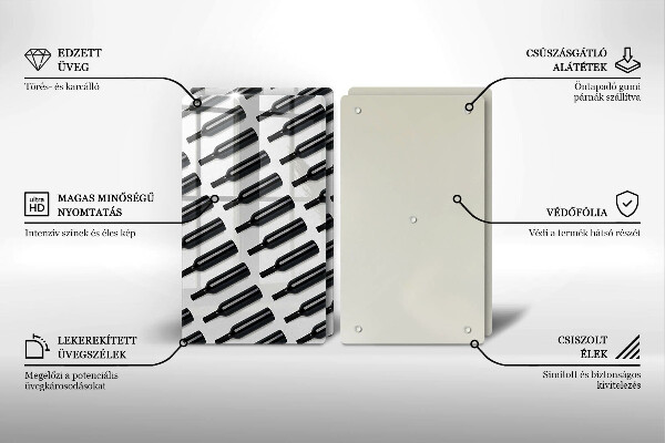 Placă sticla protectie aragaz Sticle de vin negru