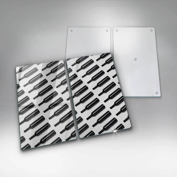 Placă sticla protectie aragaz Sticle de vin negru