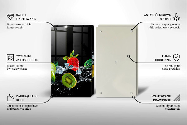 Placă sticla protectie aragaz Fructe în apă