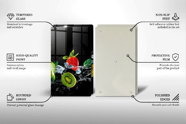 Placă sticla protectie aragaz Fructe în apă