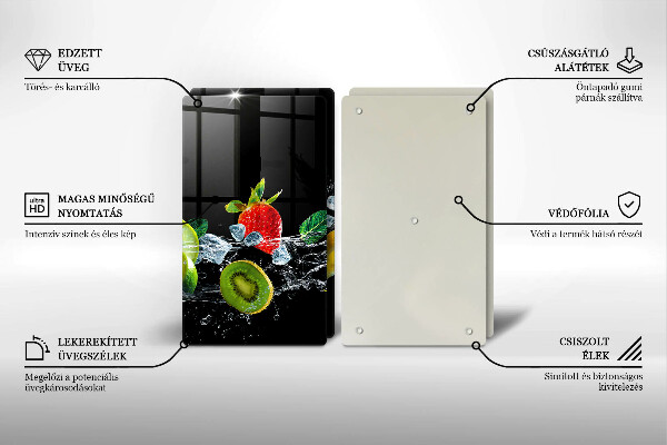 Placă sticla protectie aragaz Fructe în apă