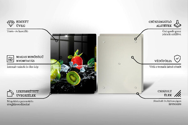 Placă sticla protectie aragaz Fructe în apă