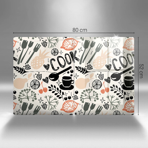 Placa din sticla protectie perete bucatarie Motiv de bucătărie din desene animate