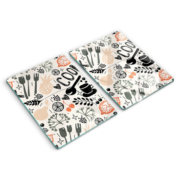 Placa din sticla protectie perete bucatarie Motiv de bucătărie din desene animate