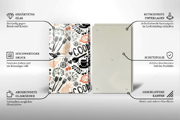 Placa din sticla protectie perete bucatarie Motiv de bucătărie din desene animate