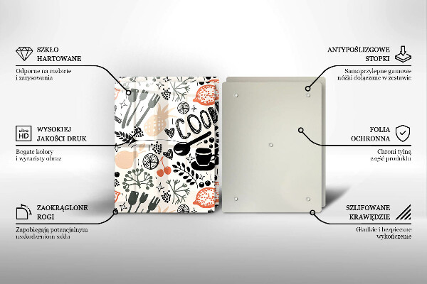 Placa din sticla protectie perete bucatarie Motiv de bucătărie din desene animate