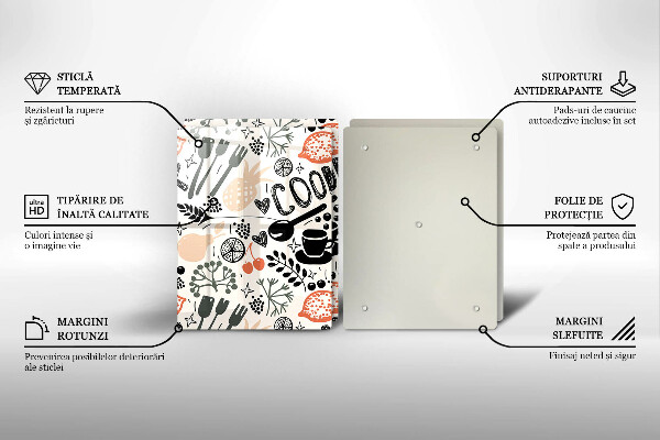 Placa din sticla protectie perete bucatarie Motiv de bucătărie din desene animate