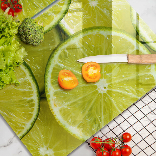 Placa din sticla protectie perete bucatarie Felii de lime