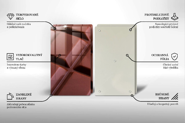 Placa din sticla protectie perete bucatarie Cuburi de ciocolata