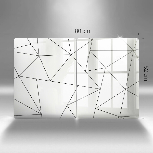 Placa din sticla protectie perete bucatarie Triunghiuri albe