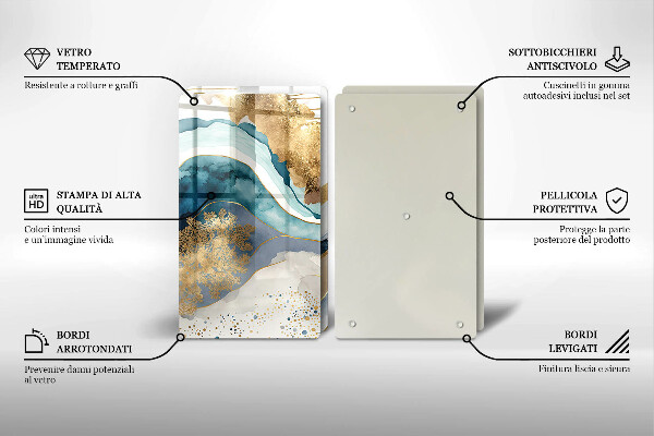 Placa din sticla protectie perete bucatarie Marmură colorată