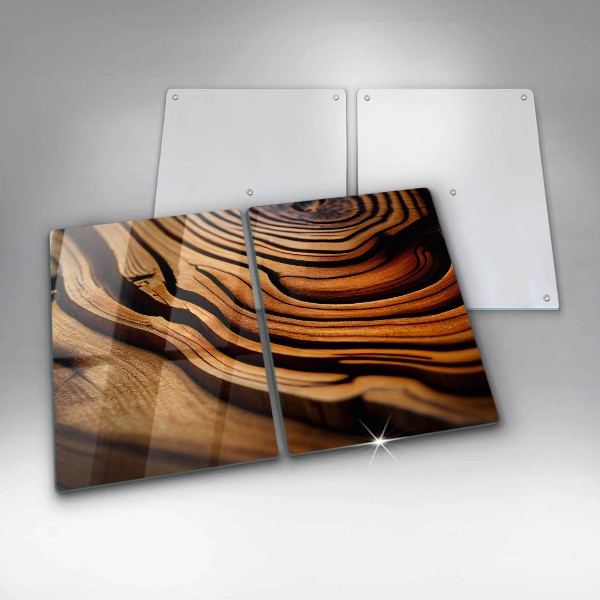 Placa din sticla protectie perete bucatarie Butuc de lemn