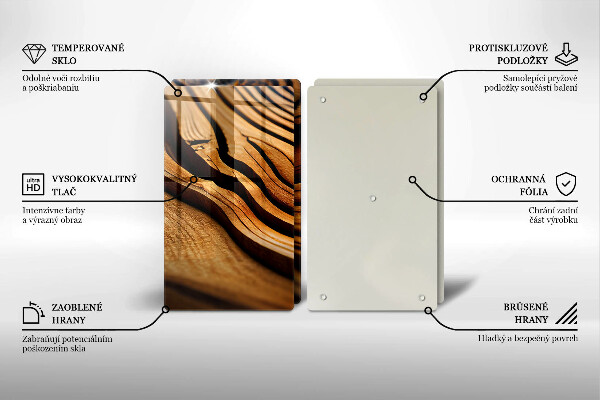 Placa din sticla protectie perete bucatarie Butuc de lemn